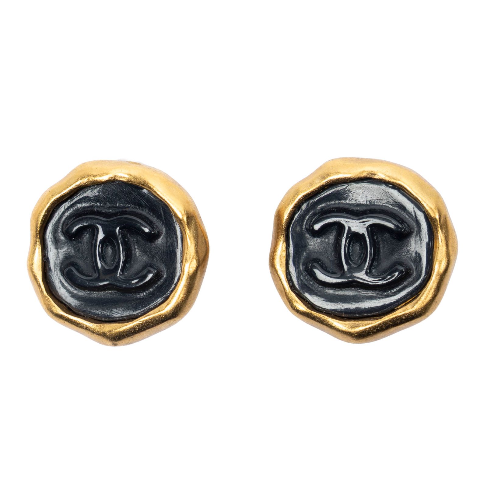 [中古] CHANEL シャネルココマーク ハート クリップタイプ ネックレスブラック/ゴールド金メッキA 62,400円