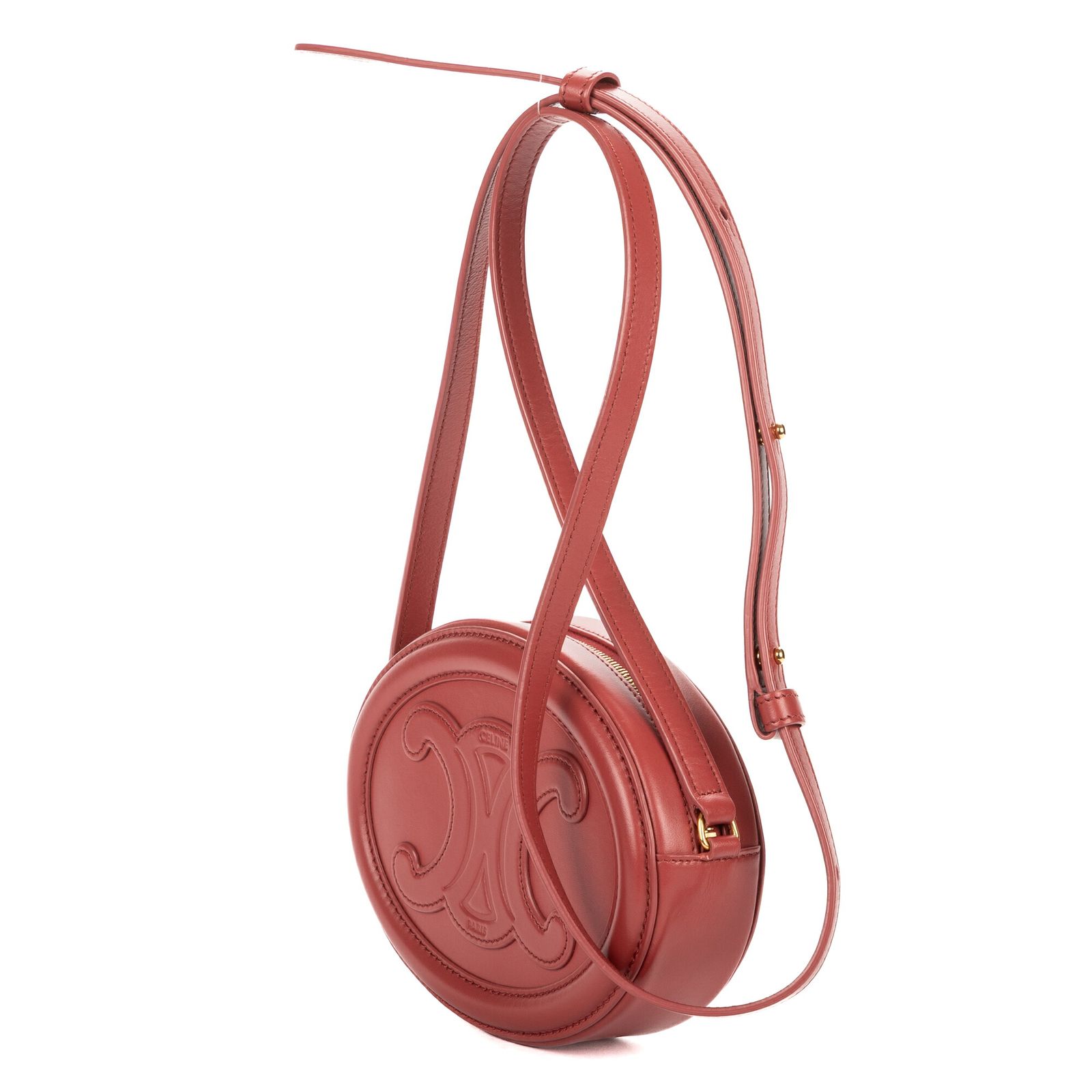 チュウコ] CELINE セリーヌOval triompheばら色カーフスキン皮革N