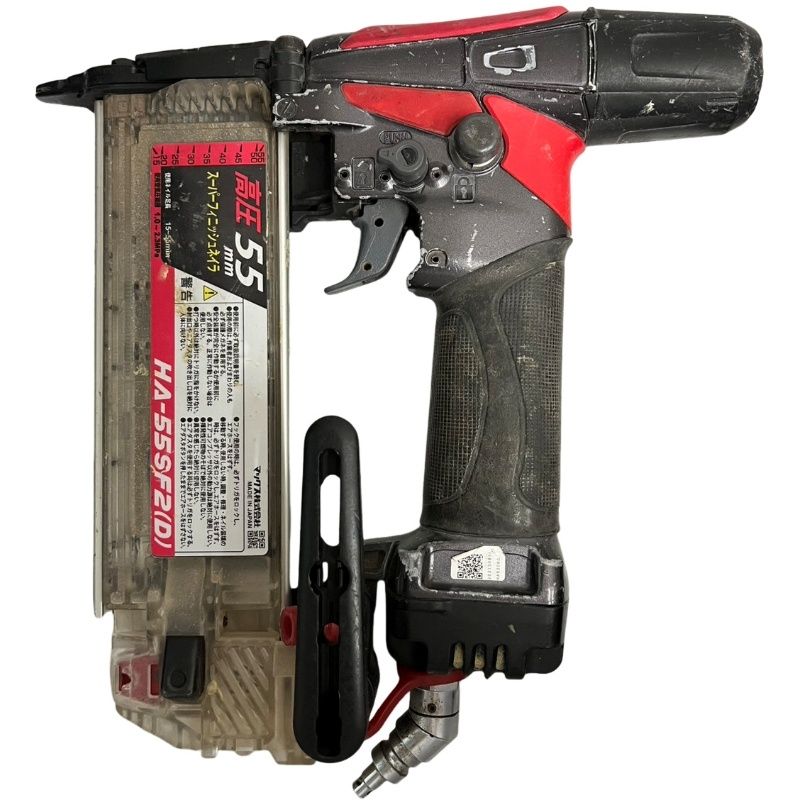 MAX マックス 釘打機 フィニッシュネイラ 高圧仕様 HA-55SF2(D) 1.0～2.3MPa(10～23Kgf/cm2) レッド 動作未確認 【中古】 32608R3