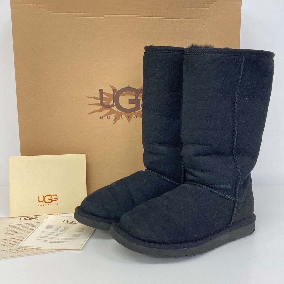 UGG Australia Classic Tall Mouton Boots 5815 BLK Black Ladies 22.0cm with Box [OL01824]
