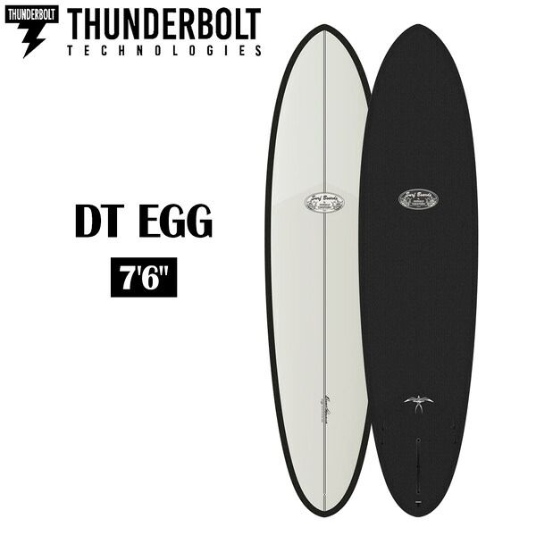 【予約】 サンダーボルト ドナルドタカヤマ DTエッグ THUNDERBOLT DONALD TAKAYAMA DT EGG WHITE/CARBON.BOTTOM 7’6 2(FCS2 BOX)+1 BLACKコンストラクション EPS サーフボード