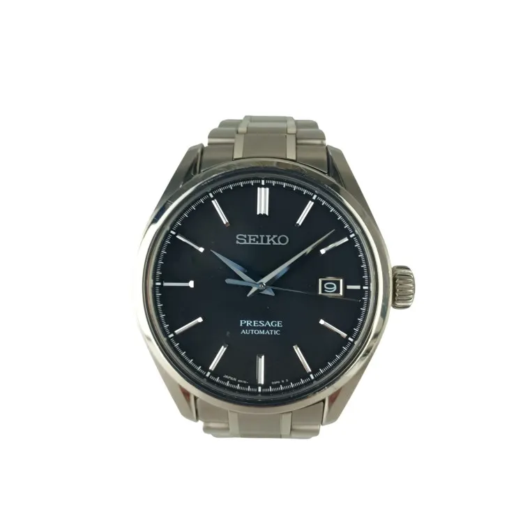 SEIKO セイコー 時計 プレサージュ 6R15-04A0 SARX057 ブラック シルバー系 チタン メンズ アナログ 美品