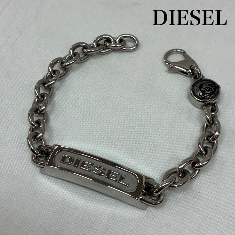 DIESEL ロゴ ブレスレット シルバーカラー Dロゴ シルバーカラー