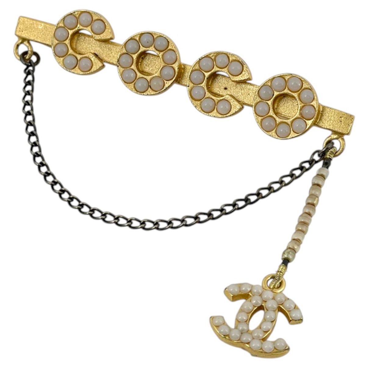 シャネル CHANEL ブローチ ココマーク GP フェイクパール ゴールド