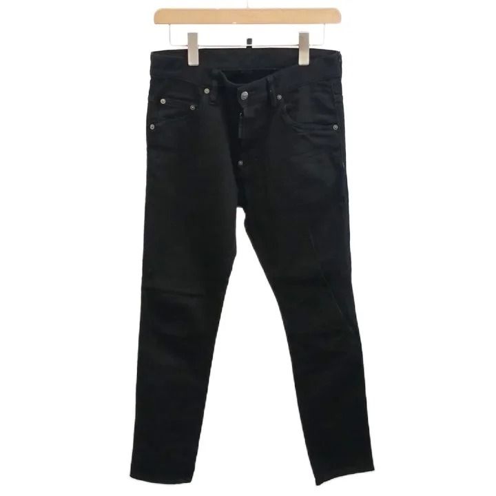 ディースクエアード DSQUARED2 22年 デニム ジーンズ スケーター ジーンズ 44 黒 ブラック ボタンフライ S74LB1199 S30564 /KK ■GY74