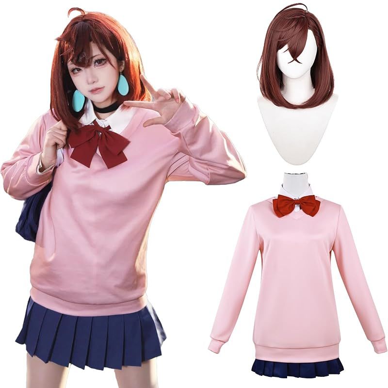 【新品】 [CR ROLECOS] 綾瀬桃 コスプレ ウィッグ付き アニメ コスプレ衣装 DAN DA DAN Cosplay もも フルセット 大人用 制服セット 撮影会 仮装 イベント （XL）