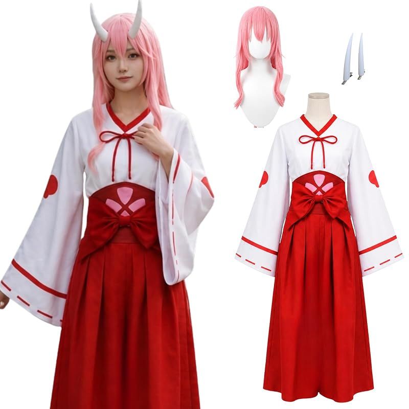 【新品】 [milky time] ウィッグ付き 転生したらスライムだった件 シュナ コスプレ アニメ 鬼 巫女 朱菜 (L)