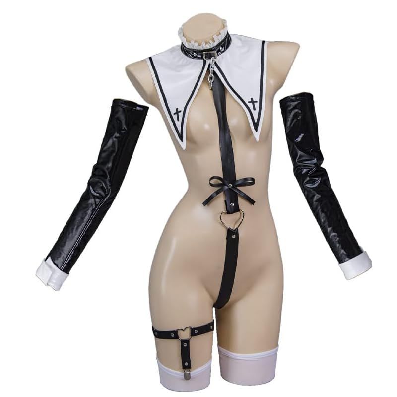 【新品】 [ププバンバン屋] 【ラベンダー】シスター猫 コスプレ衣装 ハロウィン クリスマス エロ メイド服 L（体重65KG）