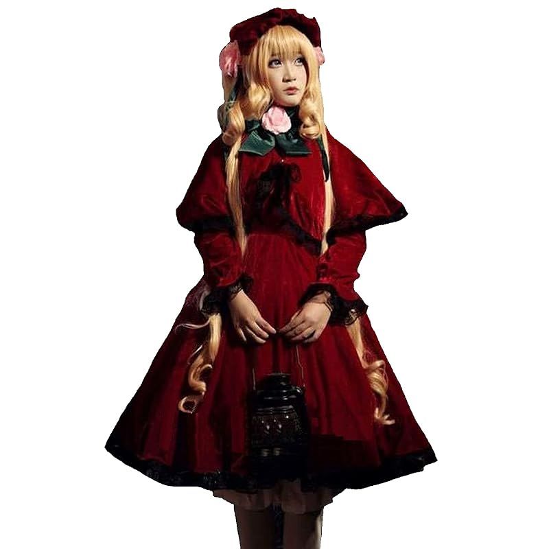 【新品】 [株式会社豊作] 薔薇少女 真赤な少女 アニメ コスプレ 真紅 衣装 紅 レディース ロリータ 文化祭 祭り イベント ハロウィン クリスマス パニエ付き8点セット (紅, XL) 9,465円