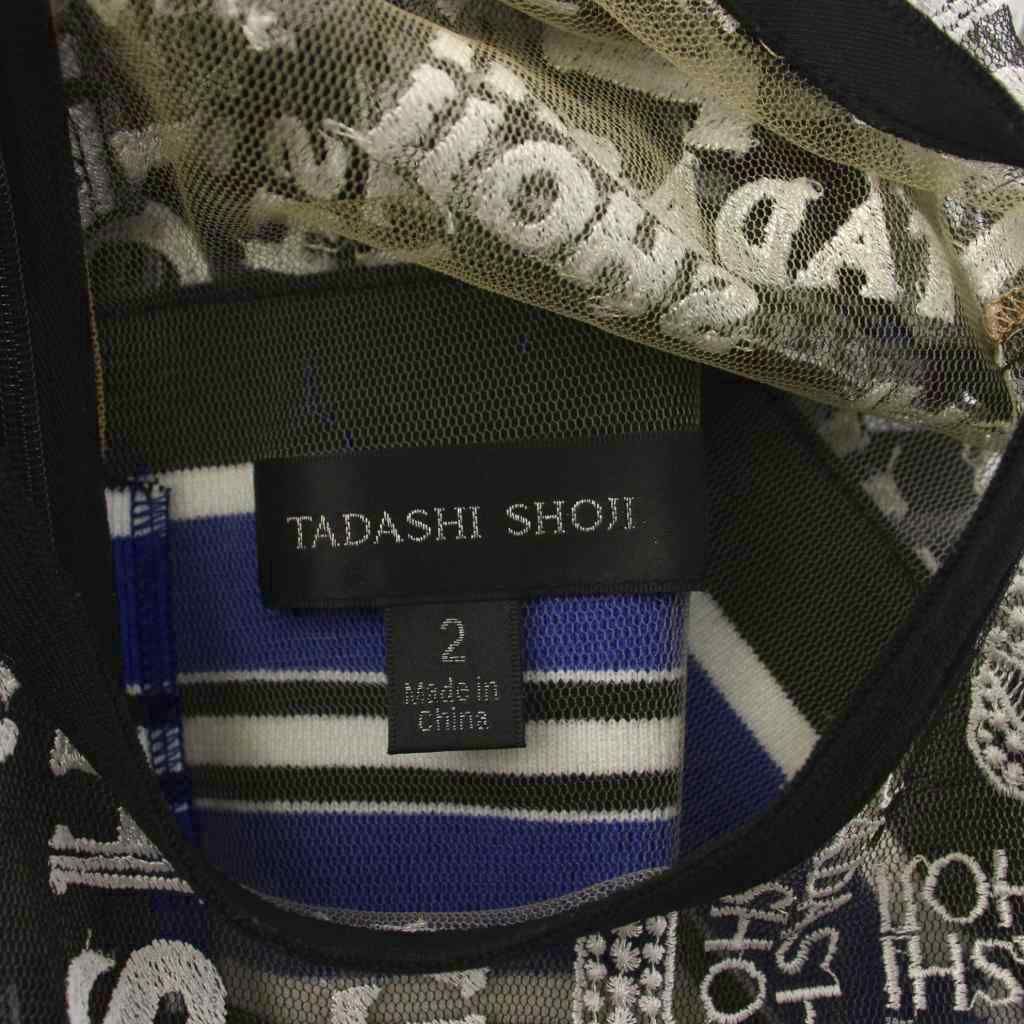 タダシショージ TADASHI SHOJI ワンピース ひざ丈 ノースリーブ ロゴ