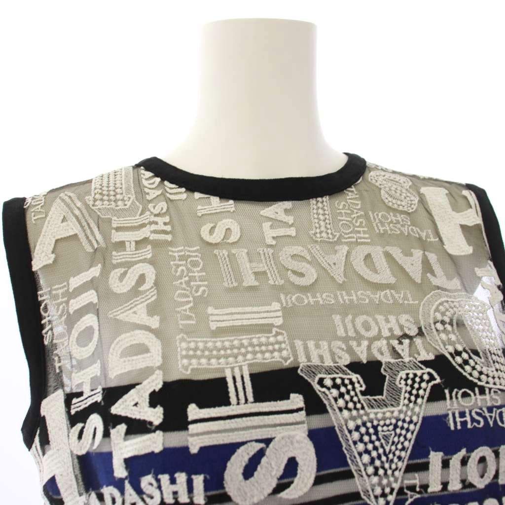 タダシショージ TADASHI SHOJI ワンピース ひざ丈 ノースリーブ ロゴ