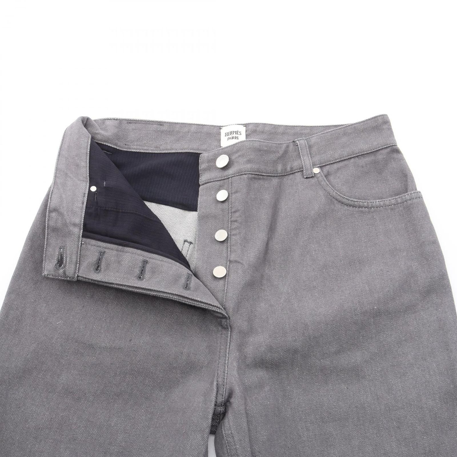 エルメス HERMES デニムパンツ ボタンフライ コットン パンツ メンズ Used A
