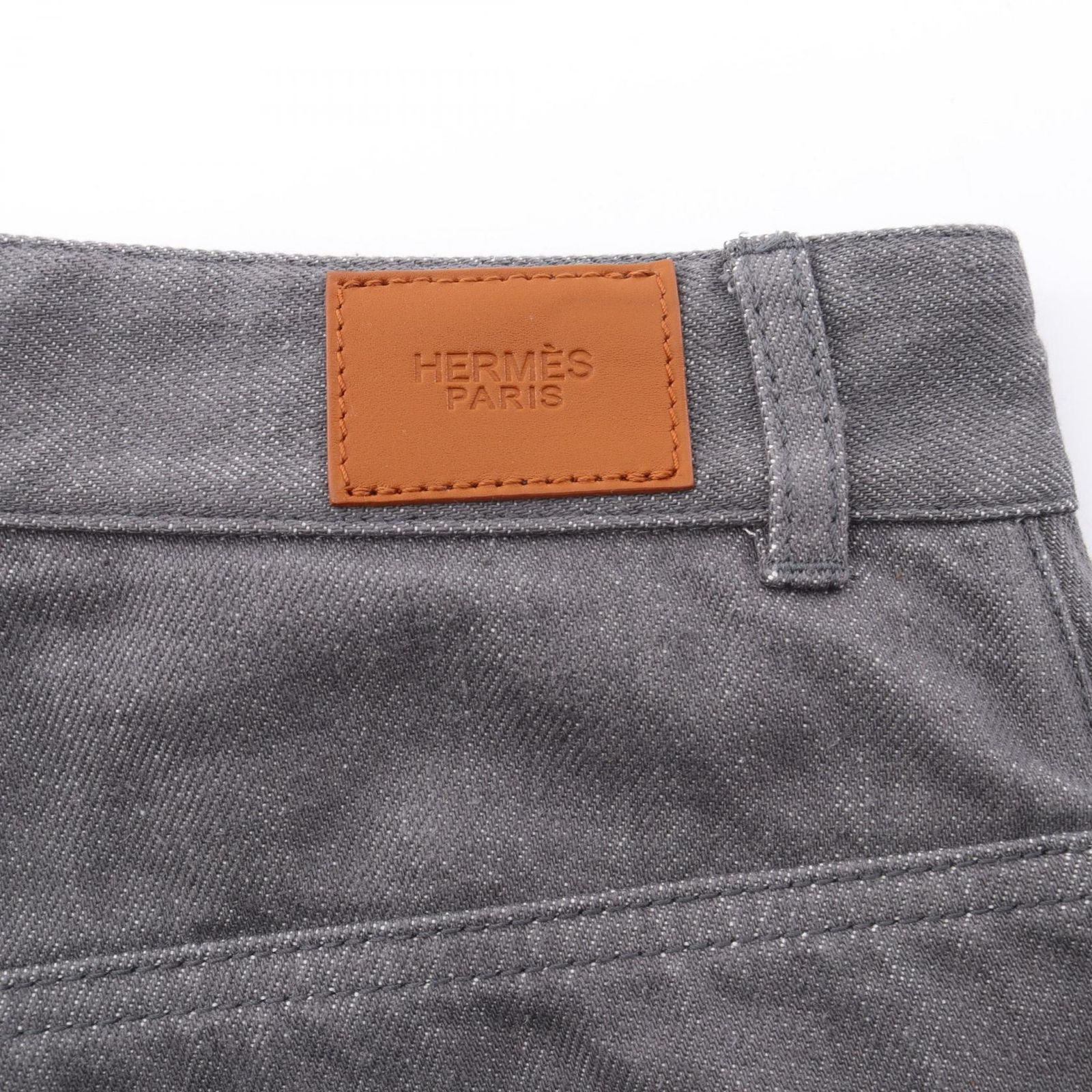 エルメス HERMES デニムパンツ ボタンフライ コットン パンツ メンズ Used A
