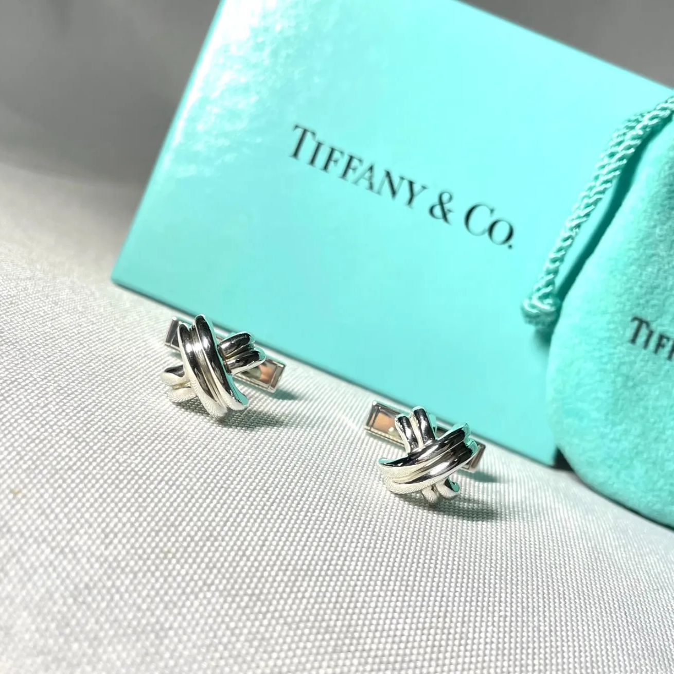 美品 廃盤 Tiffany ティファニー シグネチャークロス スターリング
