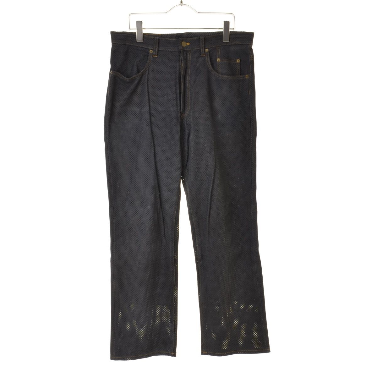 KUSHITANI EXPLORER JEANS 牛革パンツ 31インチ KUSHITANI】EXPLORER JEANS 9321 パンチングレザー メッシュレザー