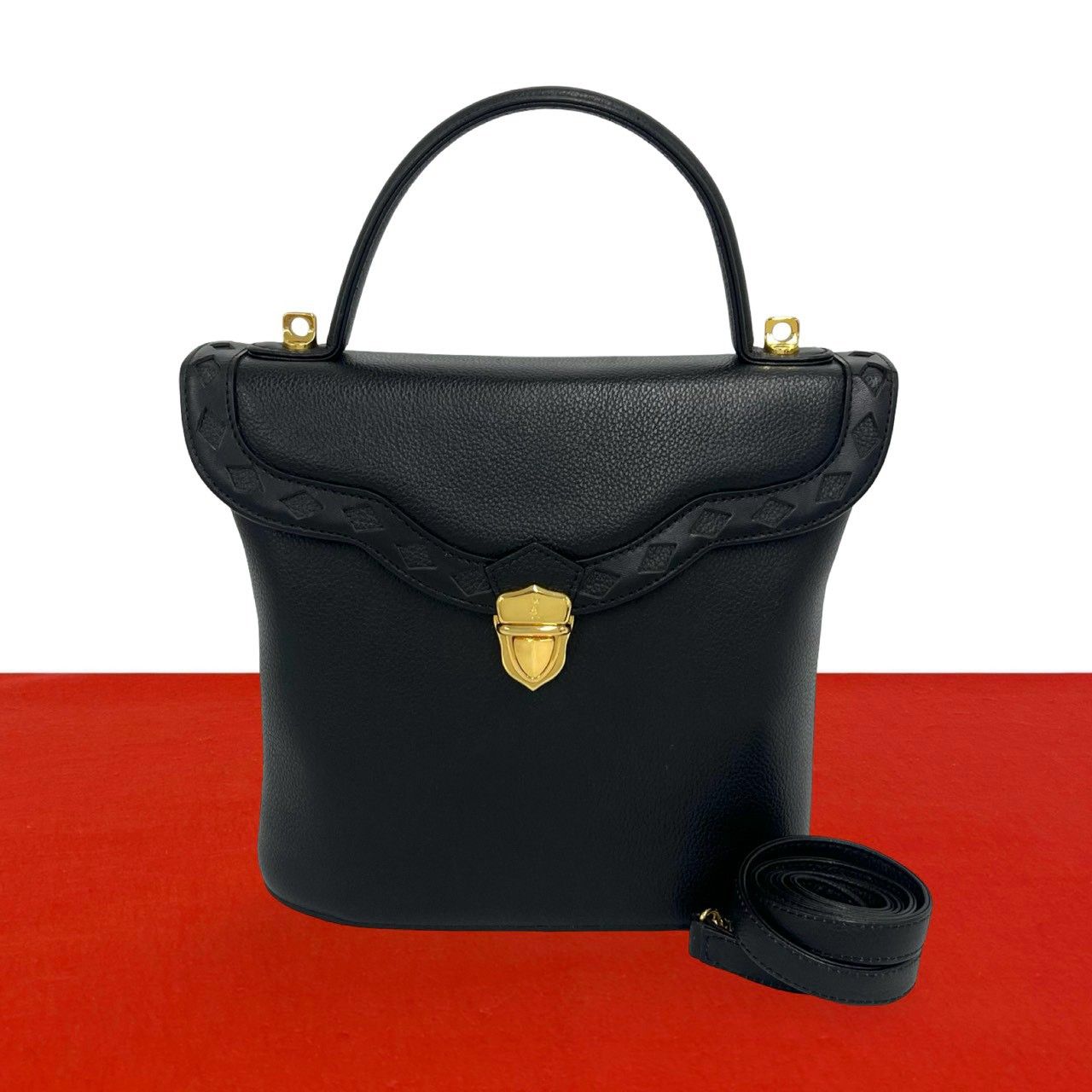 極美品】イブサンローラン ボストンバッグ　トートバッグ　型押し 　ロゴ　革 極 美品 YVES SAINT LAURENT イヴ・サンローラン YSL ロゴ カット