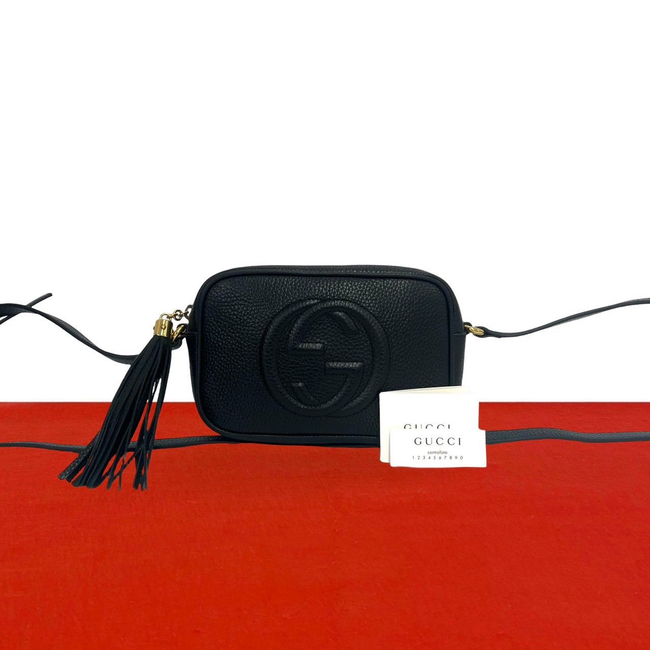 ほぼ未使用 GUCCI グッチ ソーホー インターロッキングG タッセル