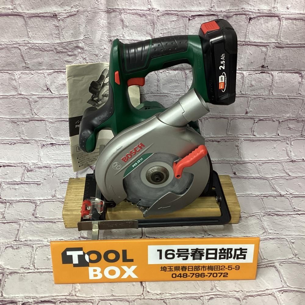 【中古】BOSCH/ボッシュ PKS18LI 丸ノコ バッテリー1個付【201】