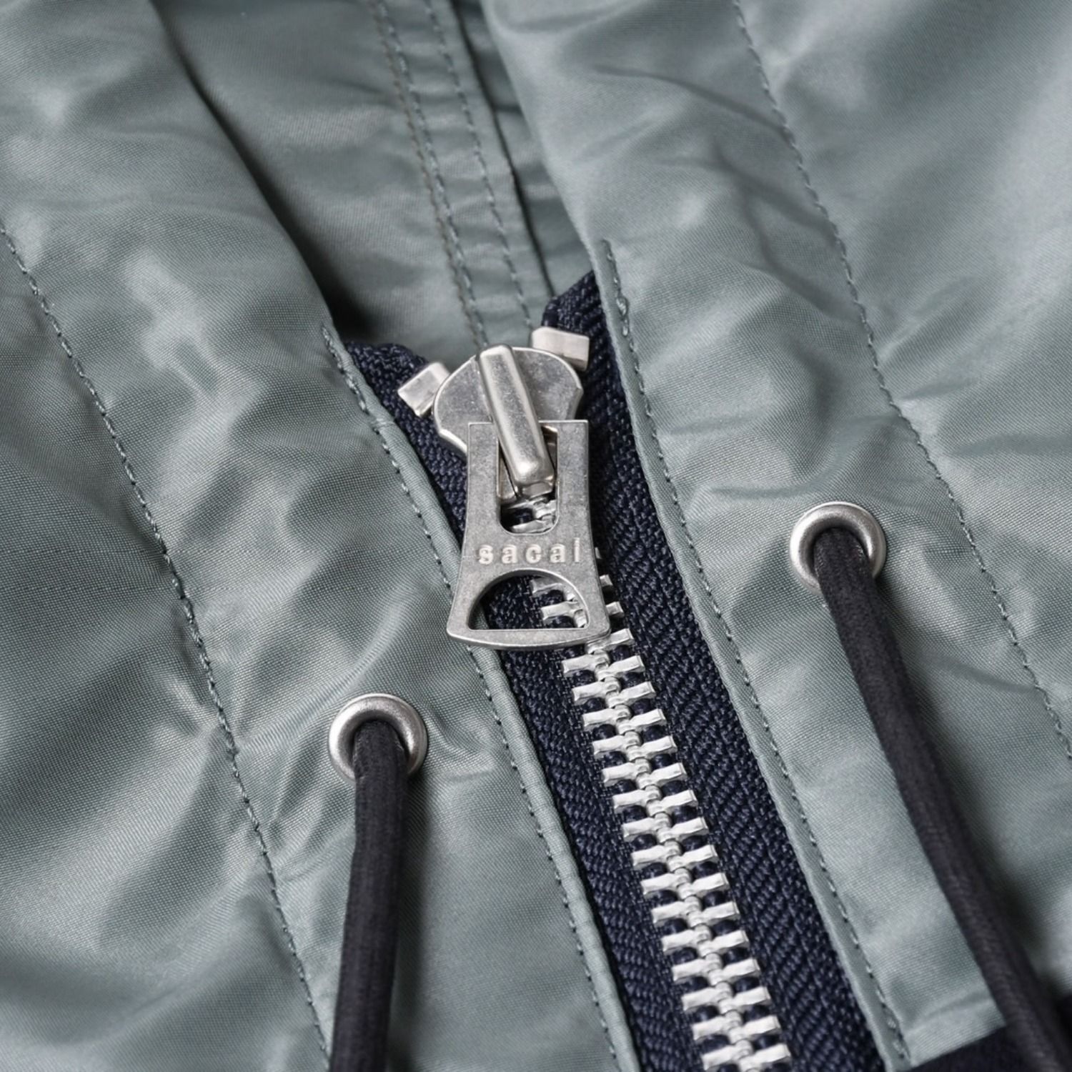 極美品 sacai サカイ ナイロンツイル × スポンジスウェット フーディ