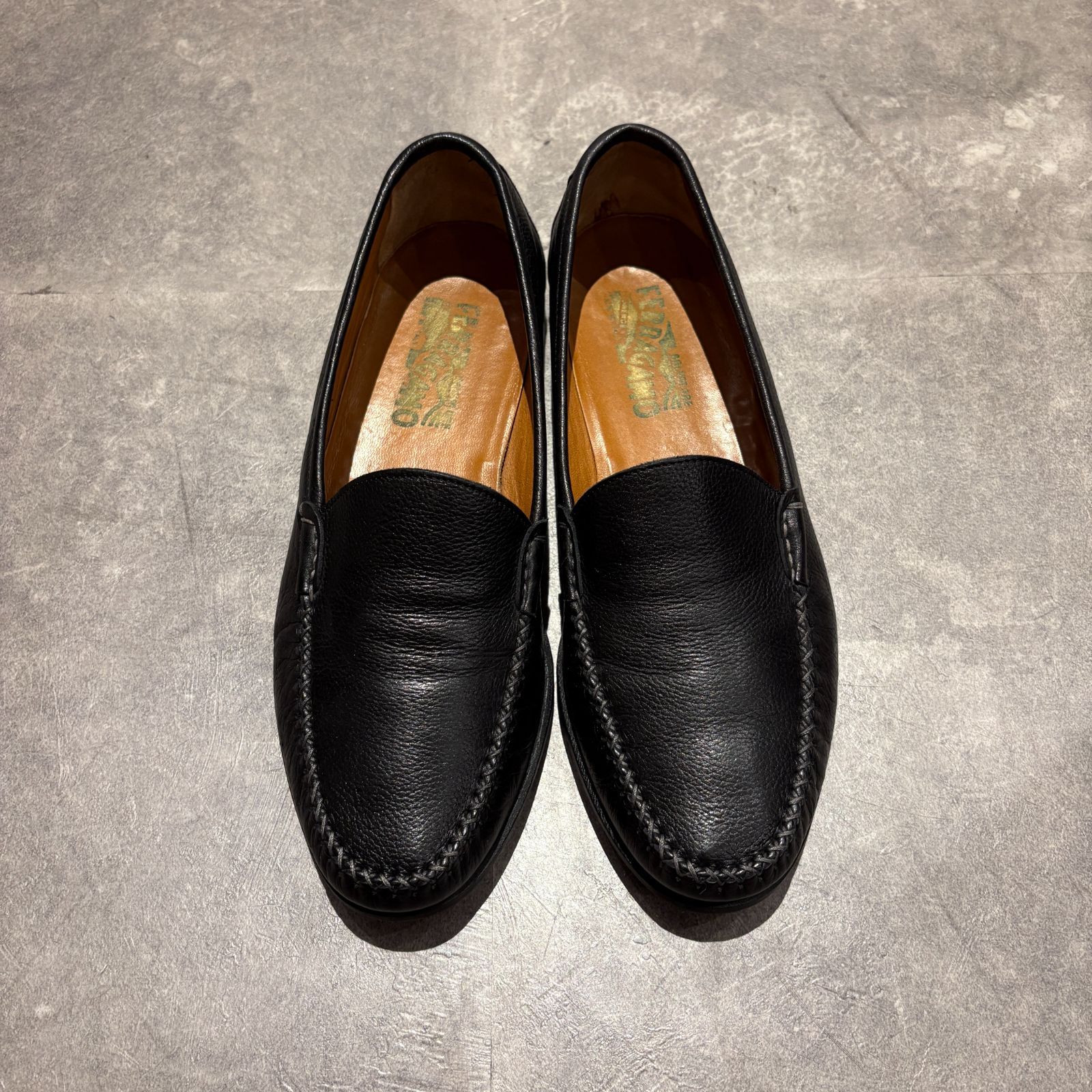 FERRAGAMO (フェラガモ) シボ革ローファー 7 EE (25~25.5cm相当 