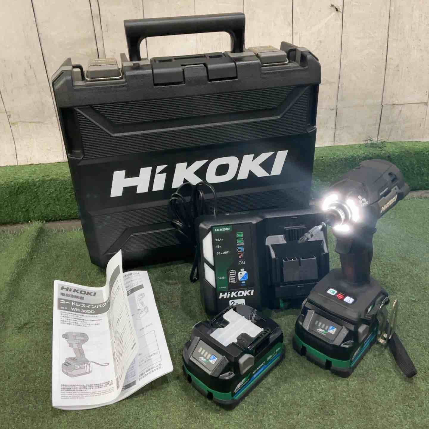 【美品】★ハイコーキ(HIKOKI ※旧:日立工機) コードレスインパクトドライバ ストロングブラック WH36DD(2XHBSZ) 36V フルセット 動作確認済【川口店】