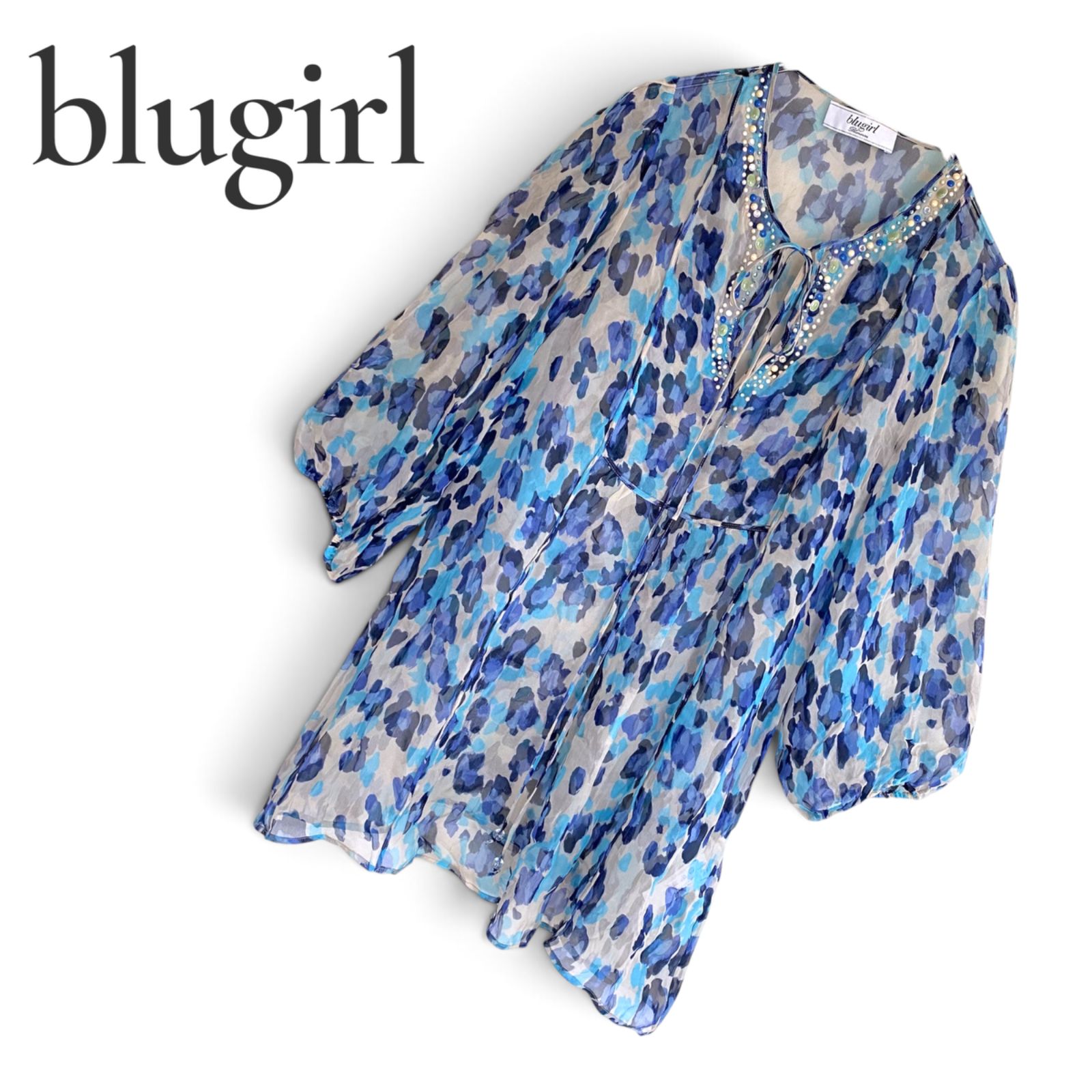 blugirl ブルーガール 総柄 ブルー レディース トップス チュニック