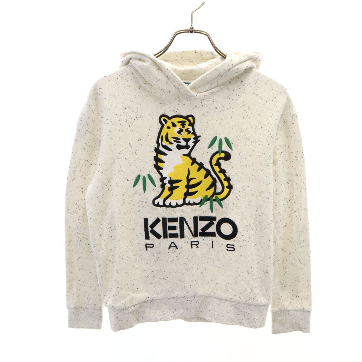 KENZO ケンゾー タイガー 長袖 パイル地 パーカー 10A ホワイト キッズ 古着