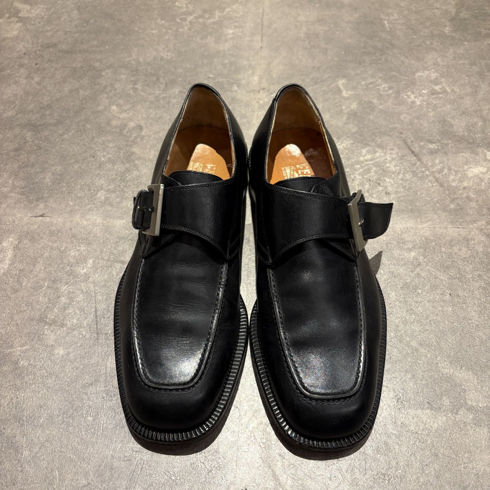 Salvatore Ferragamo (フェラガモ) モンクストラップレザーシューズ 6 1/2 EEE （24.5～25cm相当)