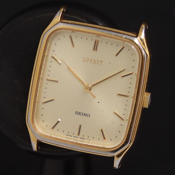 QZ Seiko Spirit 5E31-5B50 Gold Dial Ladies Watch 2000000 NSK KRK