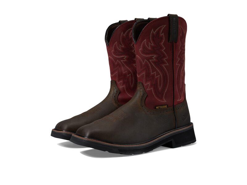 ウルヴァリン メンズ シューズ ブーツ・レインブーツ Wolverine Rancher Met Guard Waterproof BrownRed レッド
