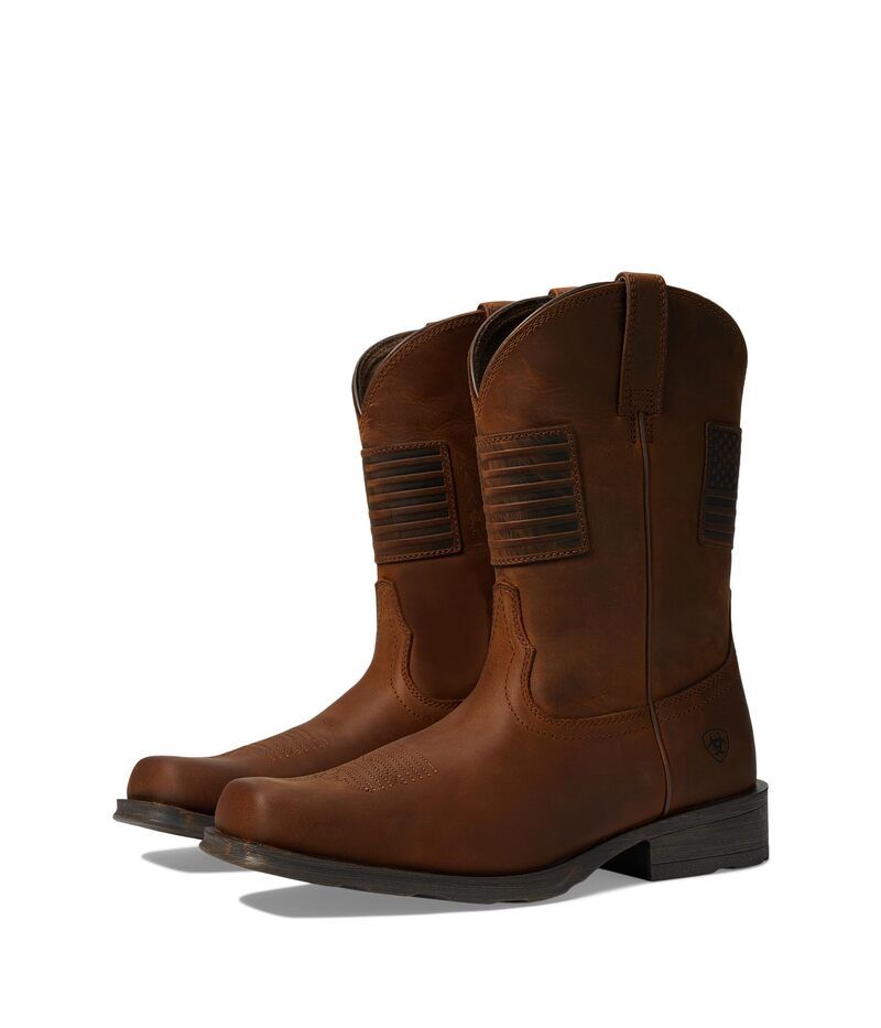 アリアト メンズ シューズ ブーツ・レインブーツ Ariat RamblerR Patriot Distressed Brow