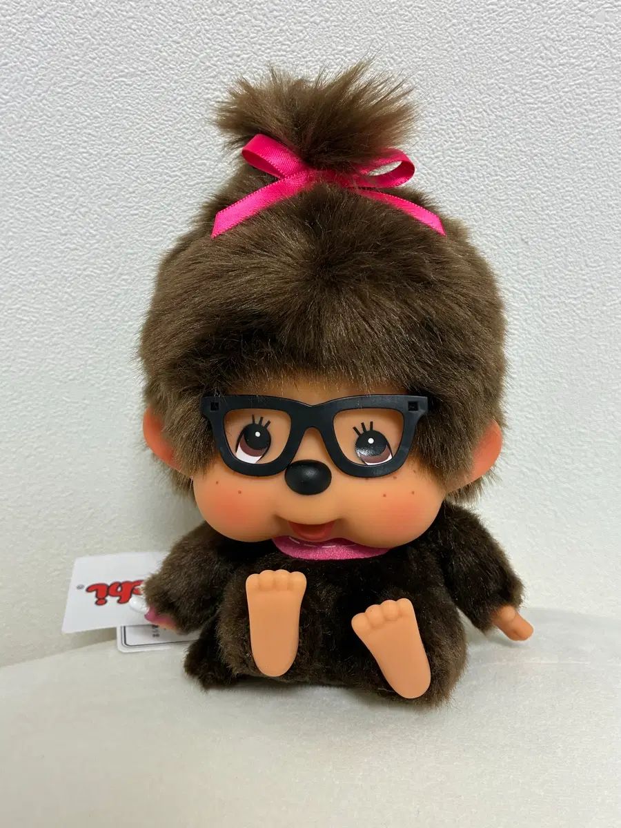 モンチッチ ぬいぐるみ キーホルダー ピンク 水玉リボン　香港限定 香港 大きいサイズ モンチッチ キーホルダー ピンク 香港限定