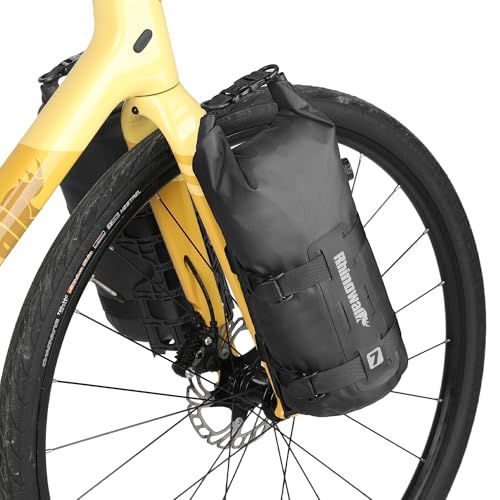 Rhinowalk (ライノウォーク) 自転車フロントフォークバッグ 防水バイクパニエバッグ サドルバッグ フォークバッグ 自転車ラックバッグ 7L マウンテンバイク ロードバイクアクセサリー用 ブラック (1個)AR 2a29b0f5 6,127円