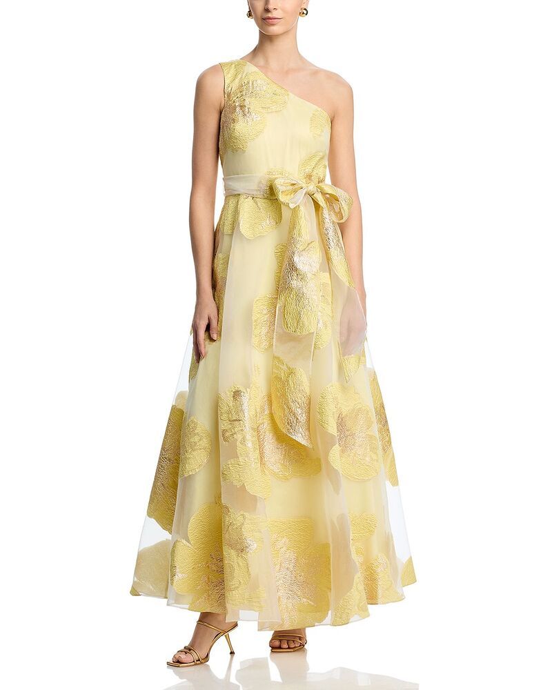 エリザジェイ レディース トップス ワンピース アシンメトリー Eliza J Asymmetrical Beltedress Yellow イエロー カワイイ CAWAII 太陽の日差しを浴びたレモンカラーレースロングワンピース イエロー -靴 ファッション通販 自宅で試着 気軽に返品