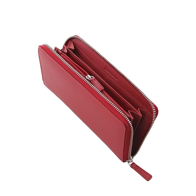 [mieno] 長財布 メンズ レディース 財布 本革 レザー DIVA : レッド