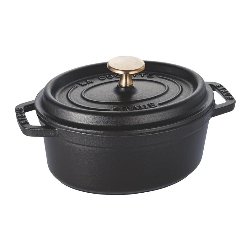 staub ストウブ ピコ ココット オーバル 17cm ブラック 鋳物ホーロー 両手鍋 無水調理 フランス製 40509-482