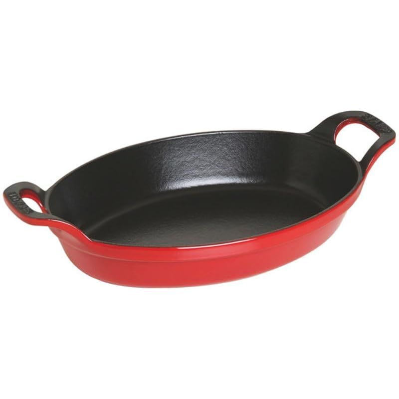 staub ストウブ 「 オーバル スタッカブル ディッシュ チェリー 24cm 」 ホーロー 鉄 グラタン皿 【日本正規販売品】 Dish 40509-897