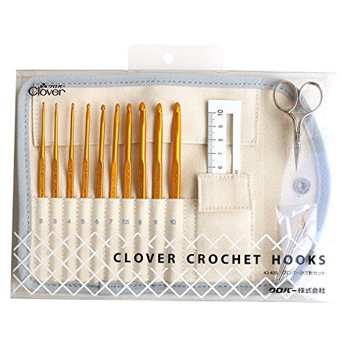 Clover かぎ針 セット かぎ針 10本 とじ針 3本 ミニはさみ ニットゲージ かぎ針ケース 43-405ym 81574259