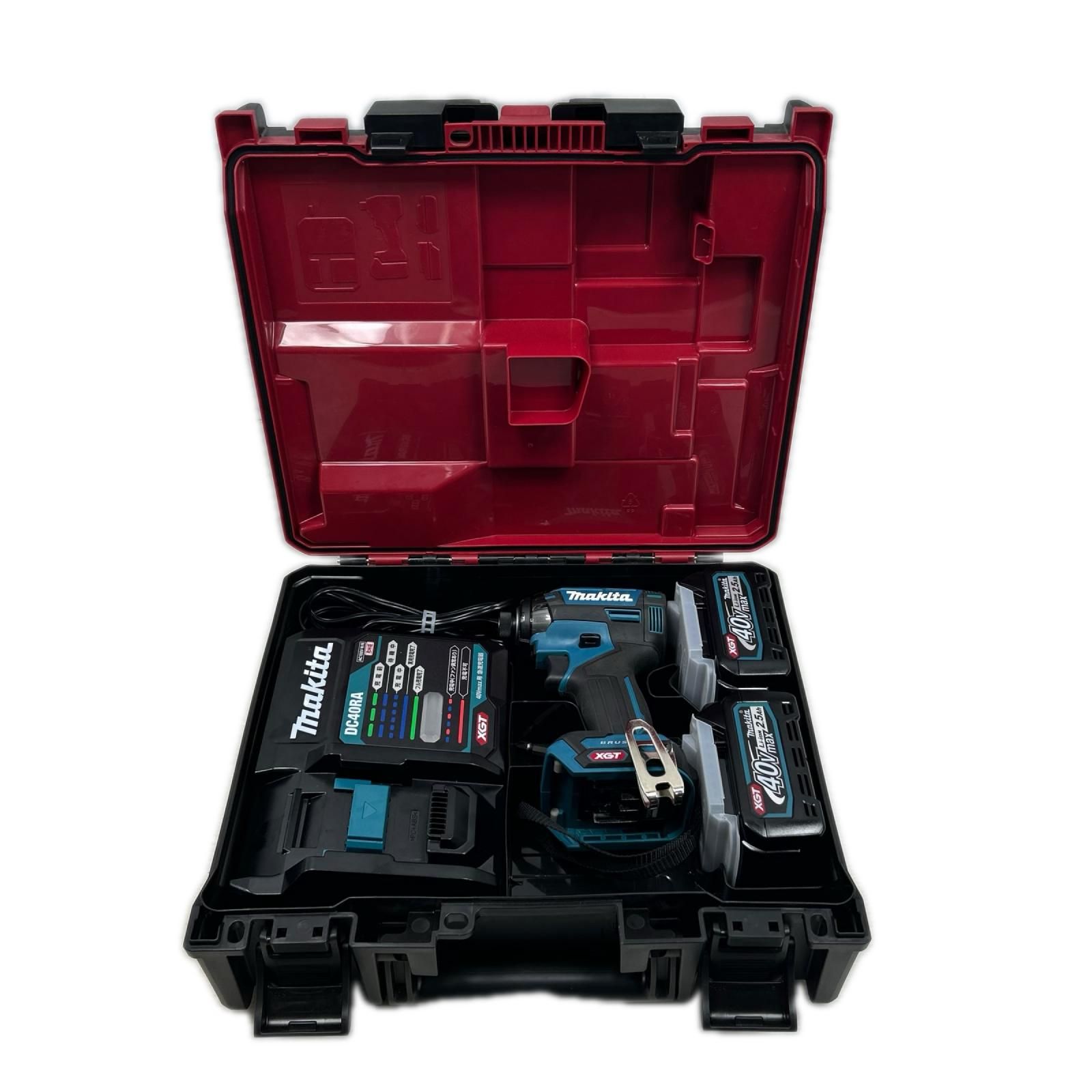 MAKITA マキタ インパクトドライバ 充電器・充電池2個付 コードレス式 40v TD002GRDX ブルー