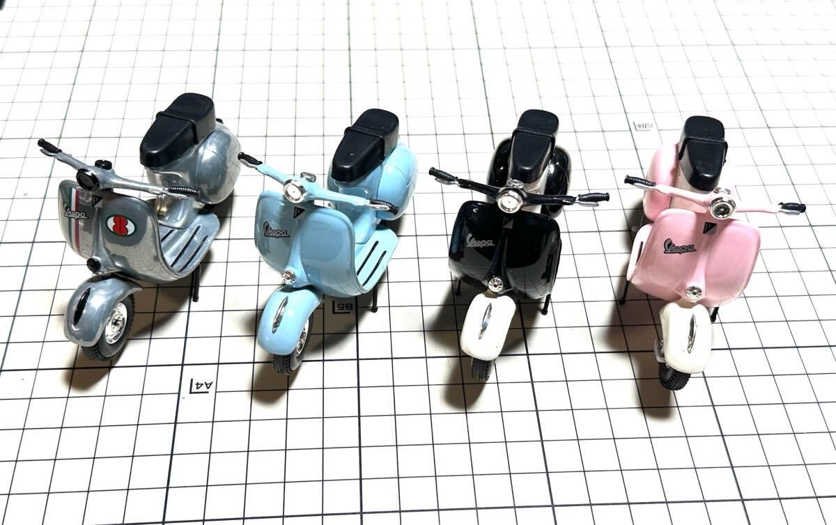Vespa ベスパ Mini Scooter スクーター バイク イタリア名車 絶版 当時物 XONEX オールダイキャスト製 ミニカー 4台セット