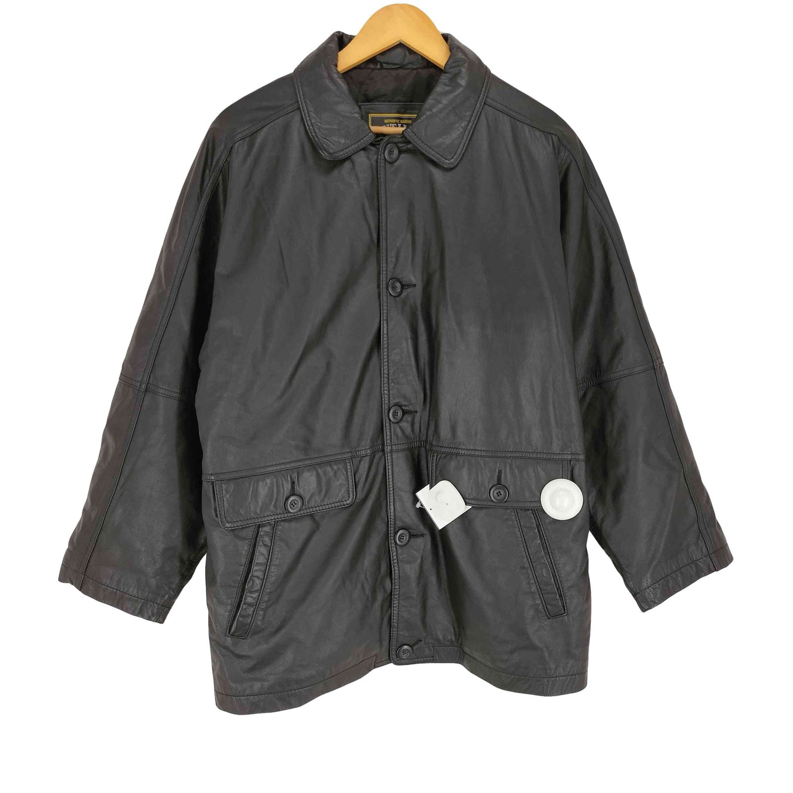 ユーズドフルギ USED古着 ONTIME オンタイム genuine leather 本革 レザー カーコート メンズ M 7,178円