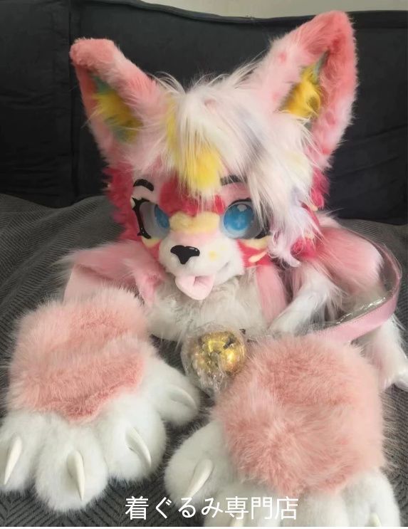 狼　犬　猫　着ぐるみ 　ヘッド ケモノ ファースーツ ぬいぐるみ コスプレ コスチューム Kurumi 一点物 E421