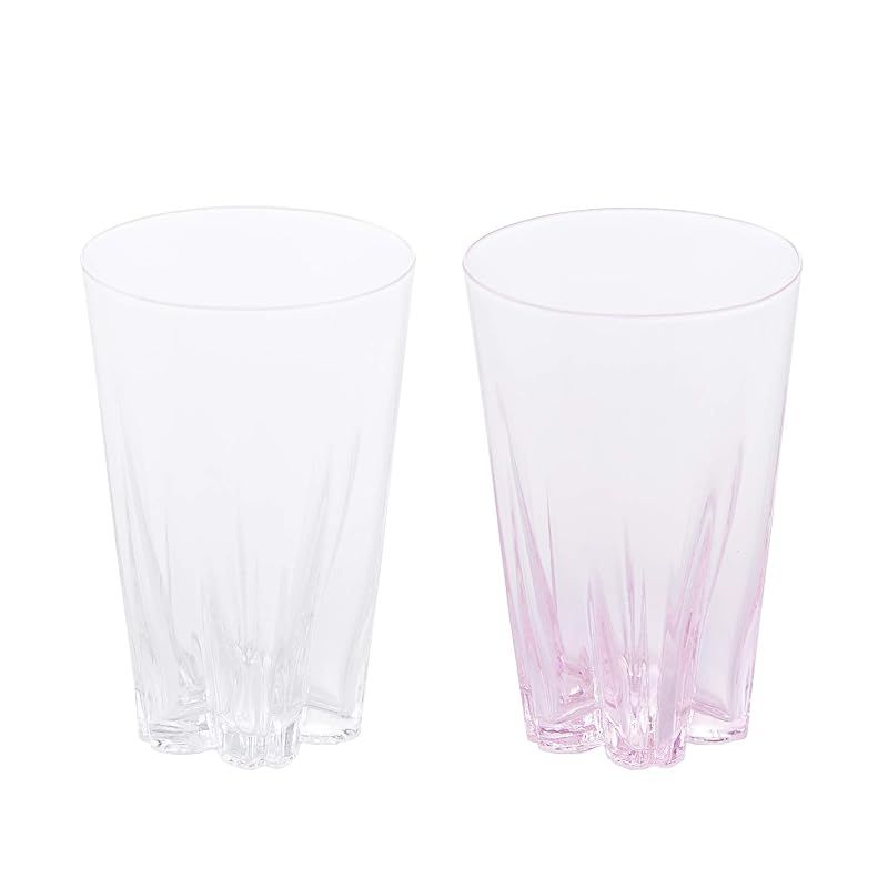【新品】 ヒャクパーセント() タンブラー 紅白 240cc SAKURASAKU Glass 【さくらさくグラス】 SG-01TP 2個セット