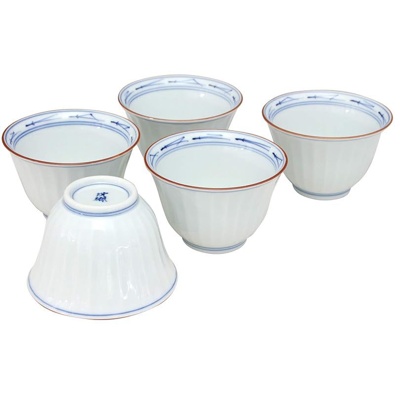 【新品】 波佐見焼 洸琳窯 内松葉 菊彫 煎茶碗 セット 52511