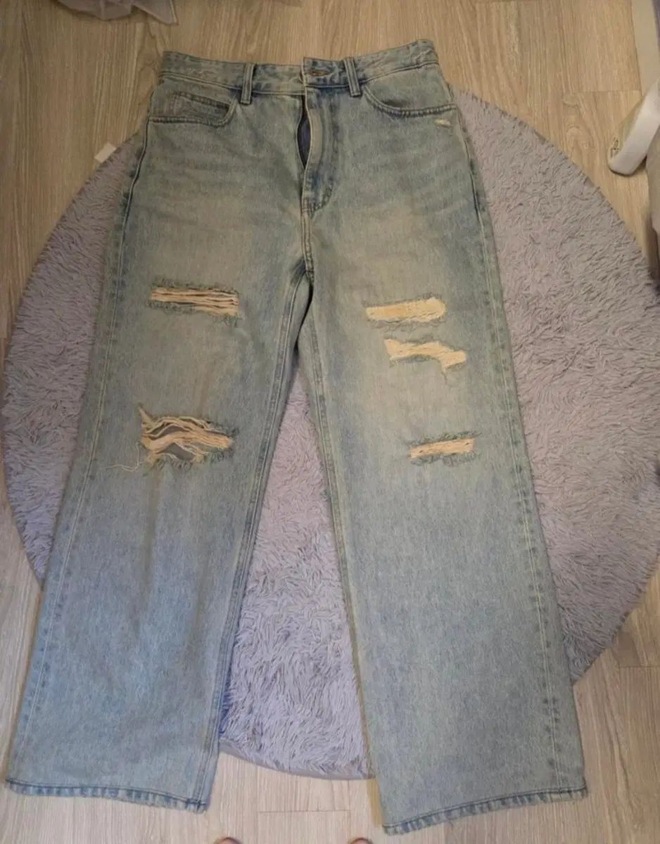 システムオム 正規品 ライトブルー ワイド ダメージ ジーン 32-34サイズ 24,674円