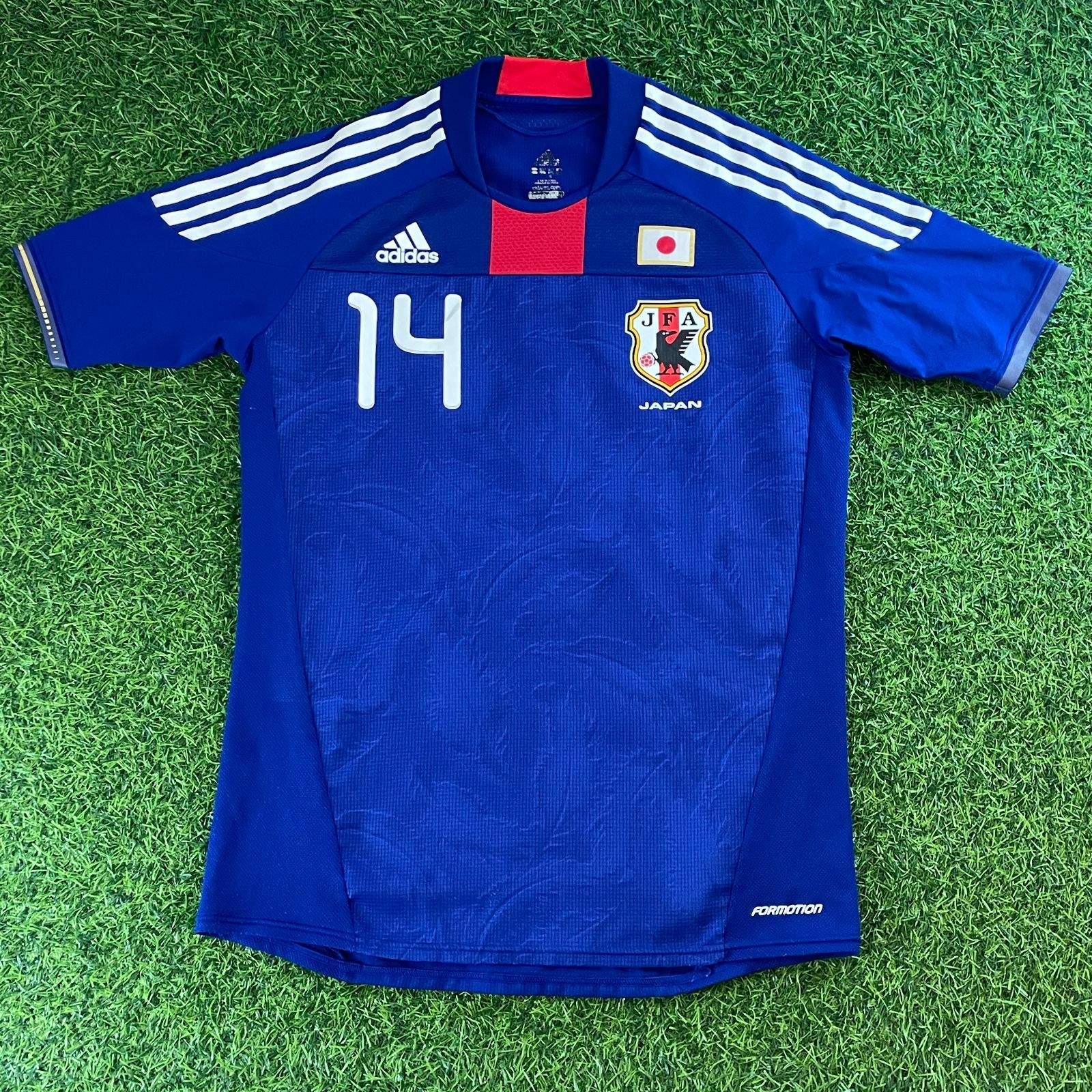 【正規品・希少 選手仕様】日本代表 2010 中村憲剛 ユニフォーム adidas サムライブルー 南アフリカW杯 Oサイズ