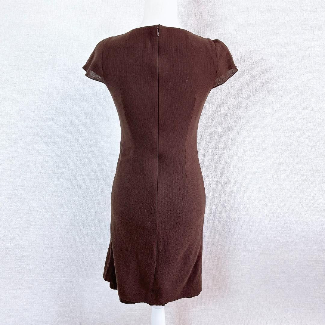 【美品】MISS ASHIDA 伸縮性有　ストレッチ半袖ドレスワンピース 9