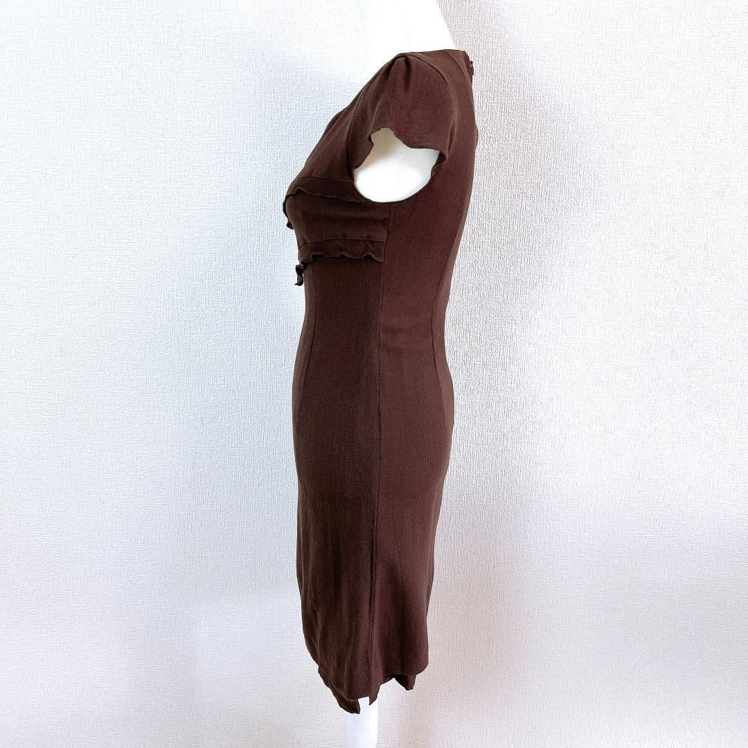 【美品】MISS ASHIDA 伸縮性有　ストレッチ半袖ドレスワンピース 9