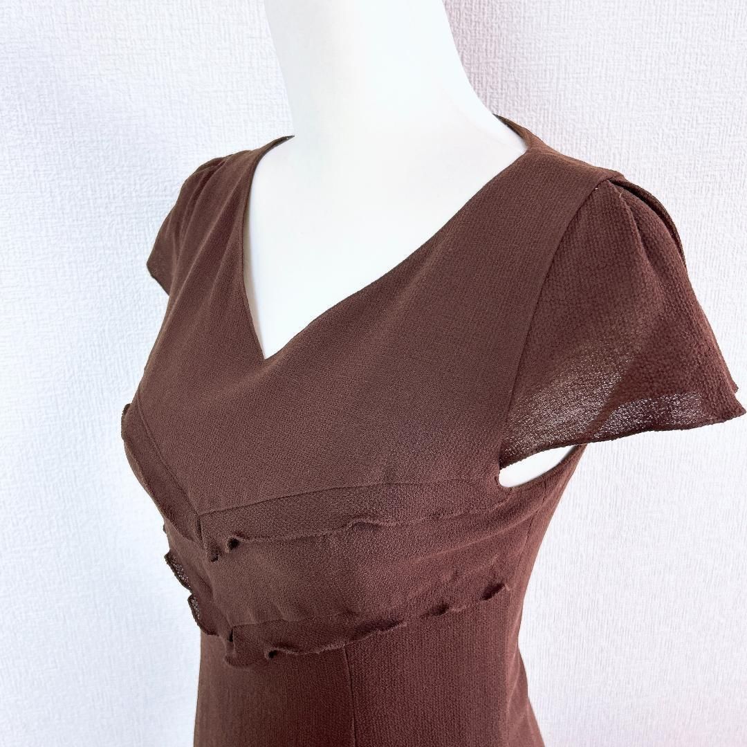 【美品】MISS ASHIDA 伸縮性有　ストレッチ半袖ドレスワンピース 9
