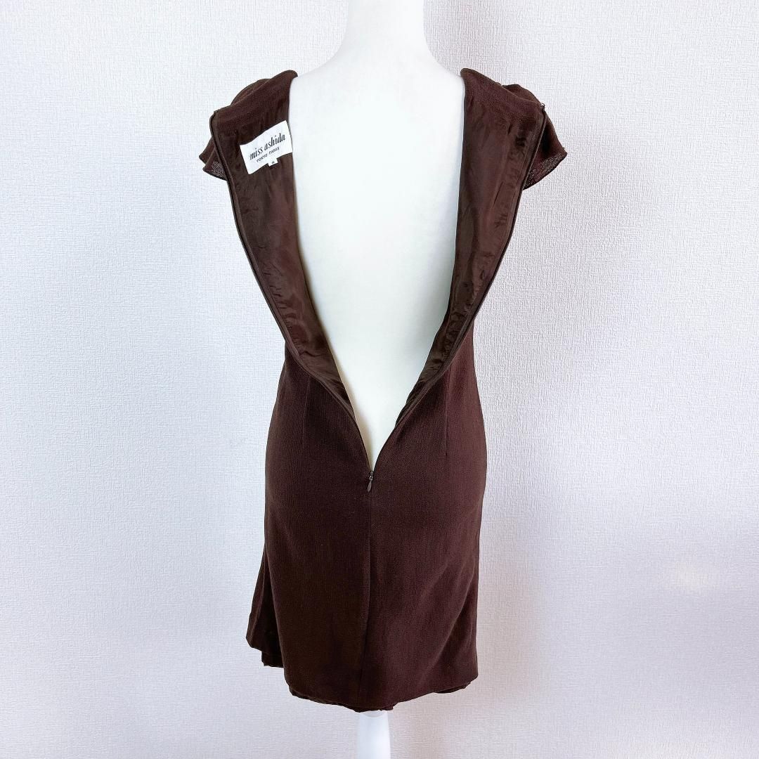【美品】MISS ASHIDA 伸縮性有　ストレッチ半袖ドレスワンピース 9